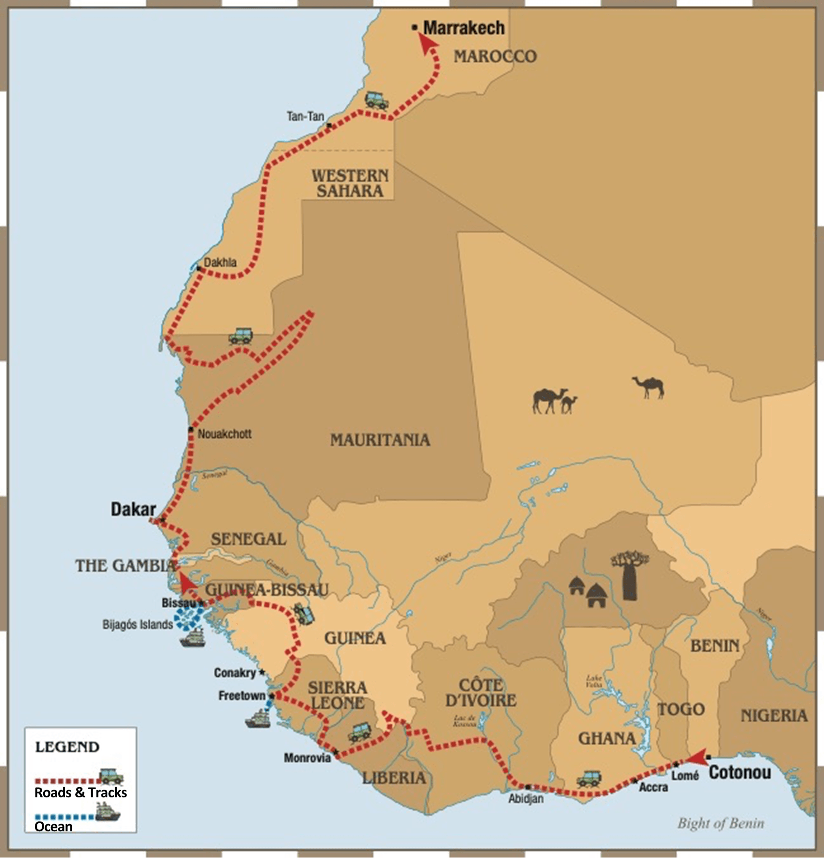 West Africa Overland Map